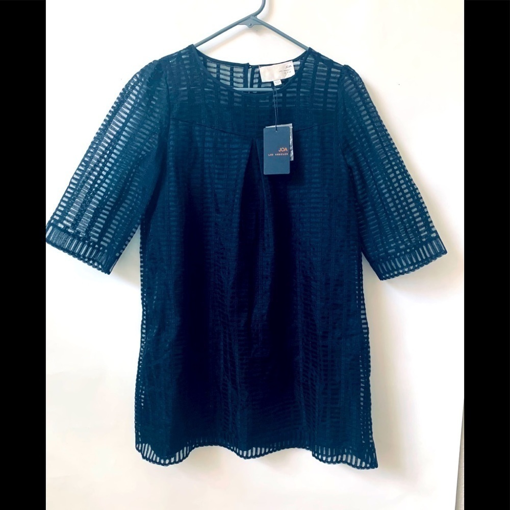 JOA Sheer Lined Black Dress Size M